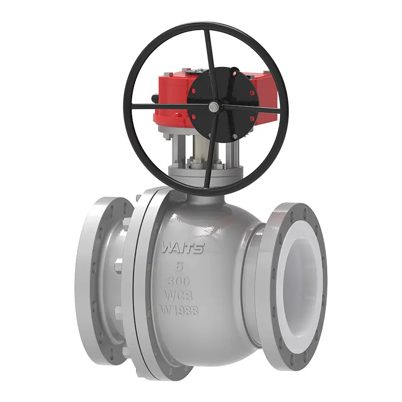 Valve à billes doublée de Gear Ptfe