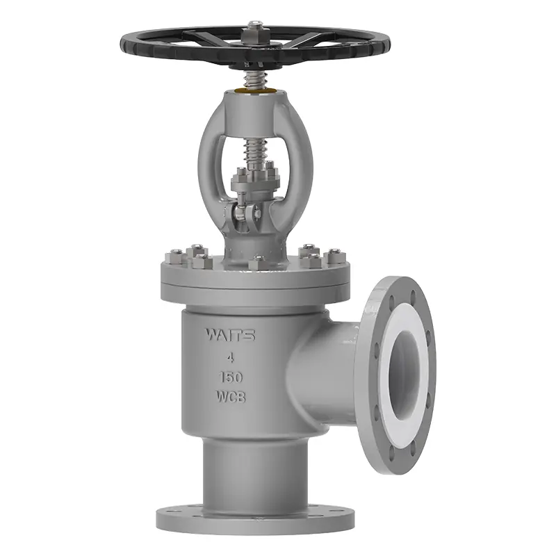 Valve globe à angle doublé de ptfe‌‌